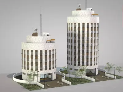 Commercial Cylindrical Building 3D model