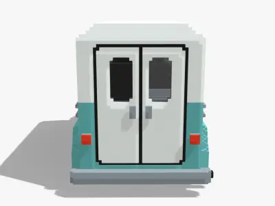 Voxel DivCo Milk Truck Low-poly 3D model