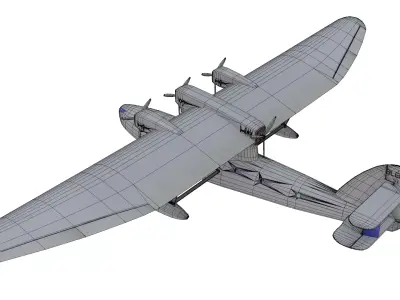 Bleriot 5190 Transatlantic Flying Boat Low-poly 3D model