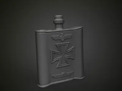 WWII German Flask - Call of Duty Inspired - 3D Printable Prop 3D print model