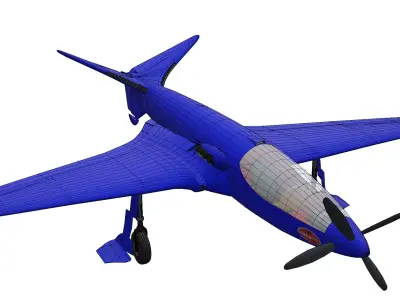 Bugatti Model 100P Low-poly 3D model