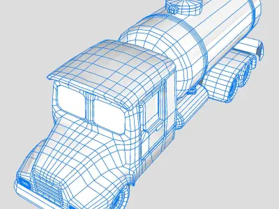 Water Tanker Low-poly 3D model