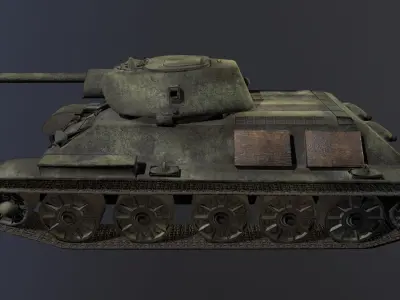Tank T 34 Low poly 3D model Low-poly 3D model