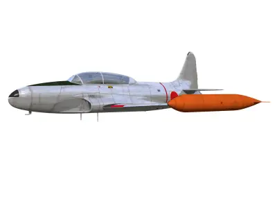 lockheed T-33 shooting star 3D model purchase