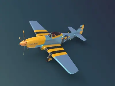 North American P 51 Mustang 3D model purchase