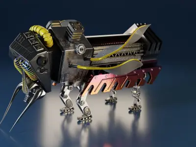Robot insect Low-poly 3D model