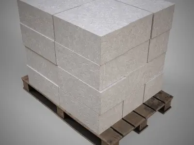 The collection is a low-poly 3D model pallet with block Low-poly 3D model