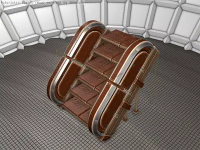 Wood Stairs - Construction Element 32 Low-poly 3D model