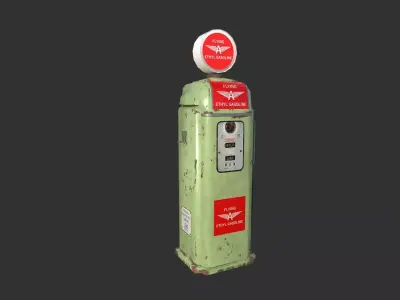 Ethyl Gasoline gas Station Low-poly 3D model