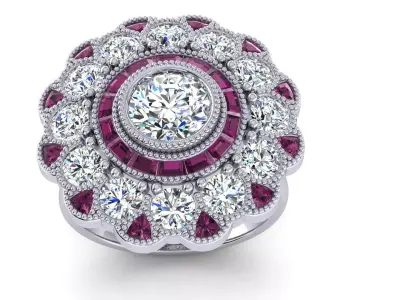 Antique Flower Ring 3D print model