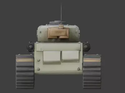 Stylized Chibi Sci-Fi Battle Tank 3d Low-poly 3D model