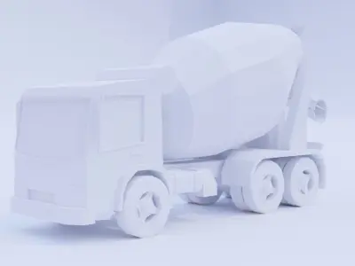Low Poly Cement Truck Low-poly 3D model