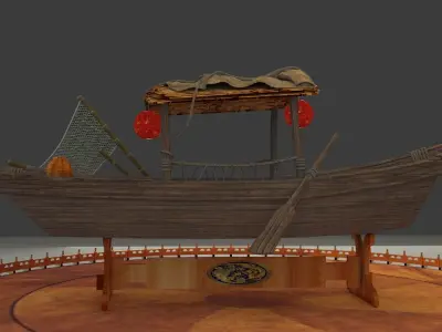 Chinese fishing boat 3D model purchase