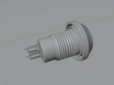 plug model metal switch with knob 3D model
