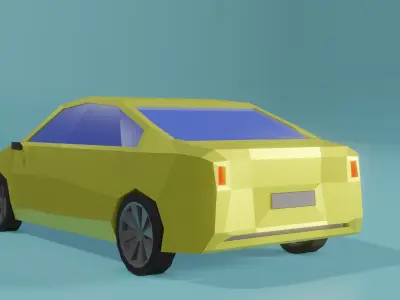 Low Poly Simple Car 3d Model Free low-poly 3D model