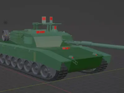 Mid poly M1A1 Abrams Tank 3D Model 3D model