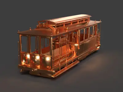 San Francisco Cable  Low-poly 3D model