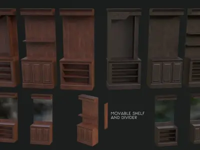 Vintage Bar Props Low-poly 3D model