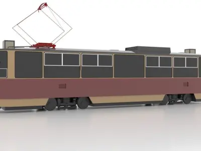 Tatra T6A2 Low Low-poly 3D model