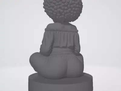 Free Spirit Hippie Girl Herb Grinder-2-Part Magnetic-MellowVerse 3D print model