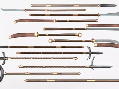 Japanese Spears Collections Brown 3D model