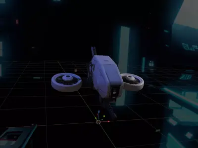 Futuristic Sci-Fi Combat Drone 3D model