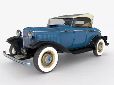 1932 Ford Model 18 cabriolet Low-poly 3D model
