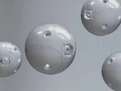 sci-fi futuristic balls mechanics Low-poly 3D model