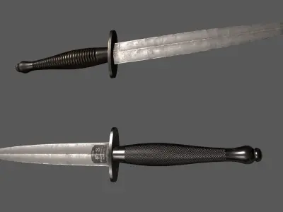 Fairbairn Sykes Knife Low-poly 3D model