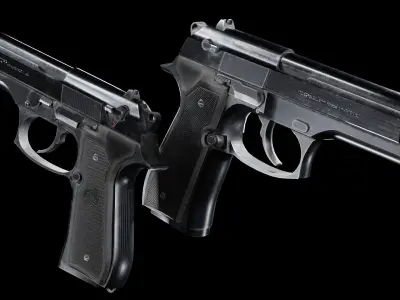 Low Poly Beretta M9 Low-poly 3D model