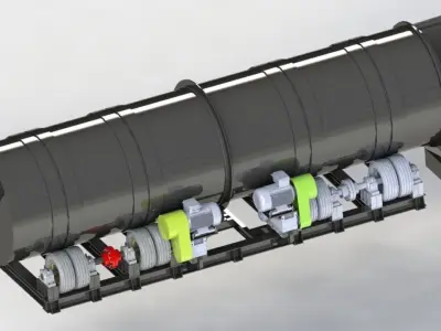 DRUM WASHING AND SCREENING 3000X12000 mm 3D model