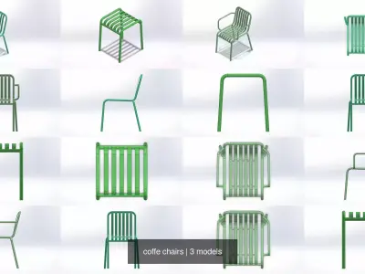 coffe chairs 3D Model Pack
