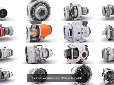Futuristic Vacuum Engine Models 3D Model Pack