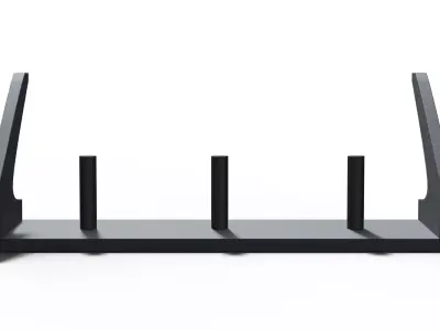 Snowboard Rack With Hooks Low-poly 3D model