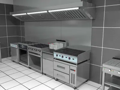 Commercial Kitchen 8 interior model 3D model