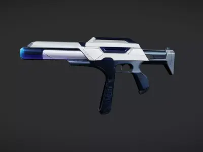 futuristic sci-fi handgun 2 3D model