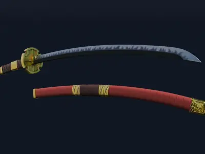 Katana - Sandai Kitetsu Low-poly 3D model