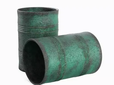 Used Steel Barrel B 01 3D model