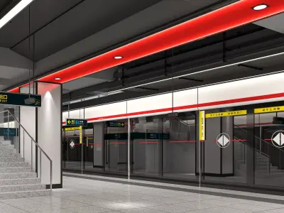 Design of Platform Space in Subway Stations 3D model