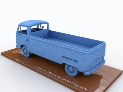 Volkswagen T2 Kemperink Special Pickup 1976 3D print model