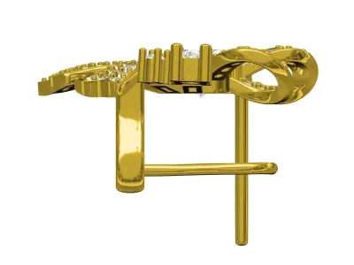 Antique Bow Style Art Deco Earring 3D print model