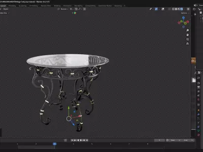 glass coffee table Low-poly 3D model