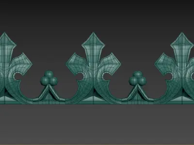 Gothic seamless ornament 04 3D print model