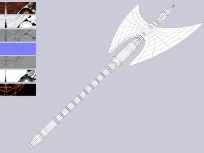 Ember axe Low-poly 3D model