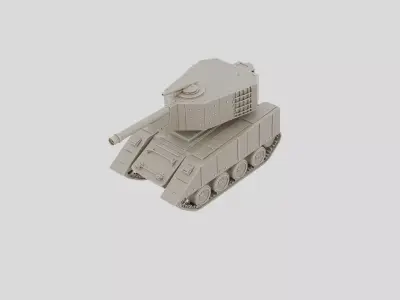Heavy Wheeled Armored Gun Platform for 3D print 3D model