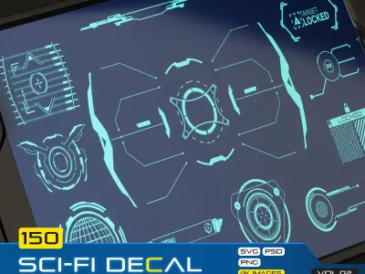 150 SCI-FI UI-HUD DECAL VOL02 Texture