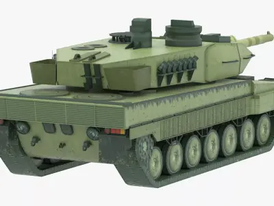 Main Battle Tank MBT Low Poly Military Vehicle Game Ready B Low-poly 3D model