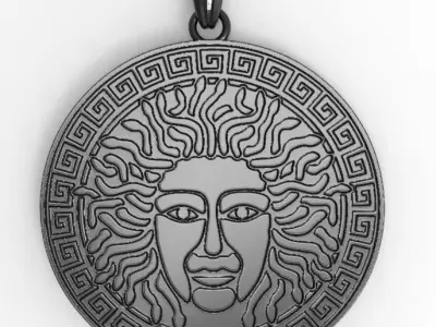 Medusa gorgon head Pendent 3D print model