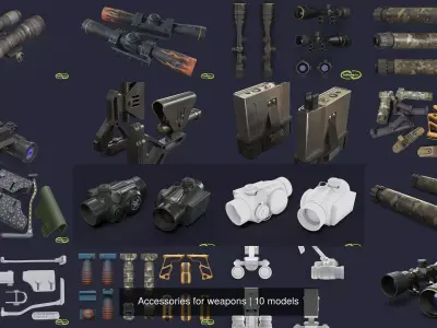 Accessories for weapons 3D Model Pack