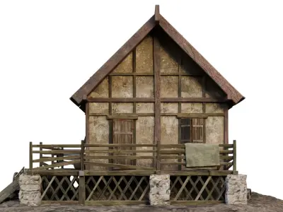 Old House Medieval 18 PBR 4K GameReady Low-poly 3D model